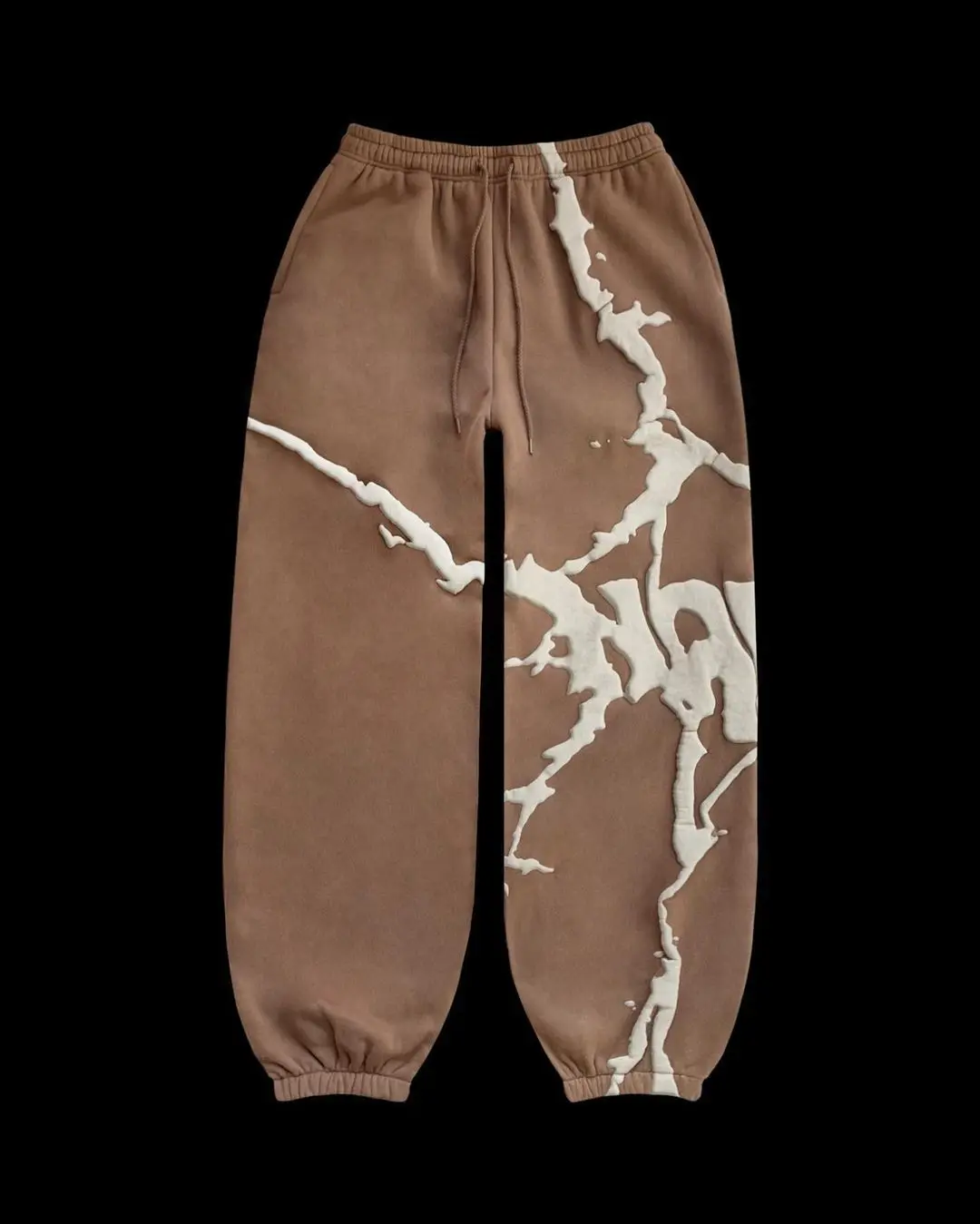 Y2K Street Hair Bubble Printed Men\'s and Women\'s Sanitary Pants Loose Hip Hop Fashion Autumn/Winter Casual Pants