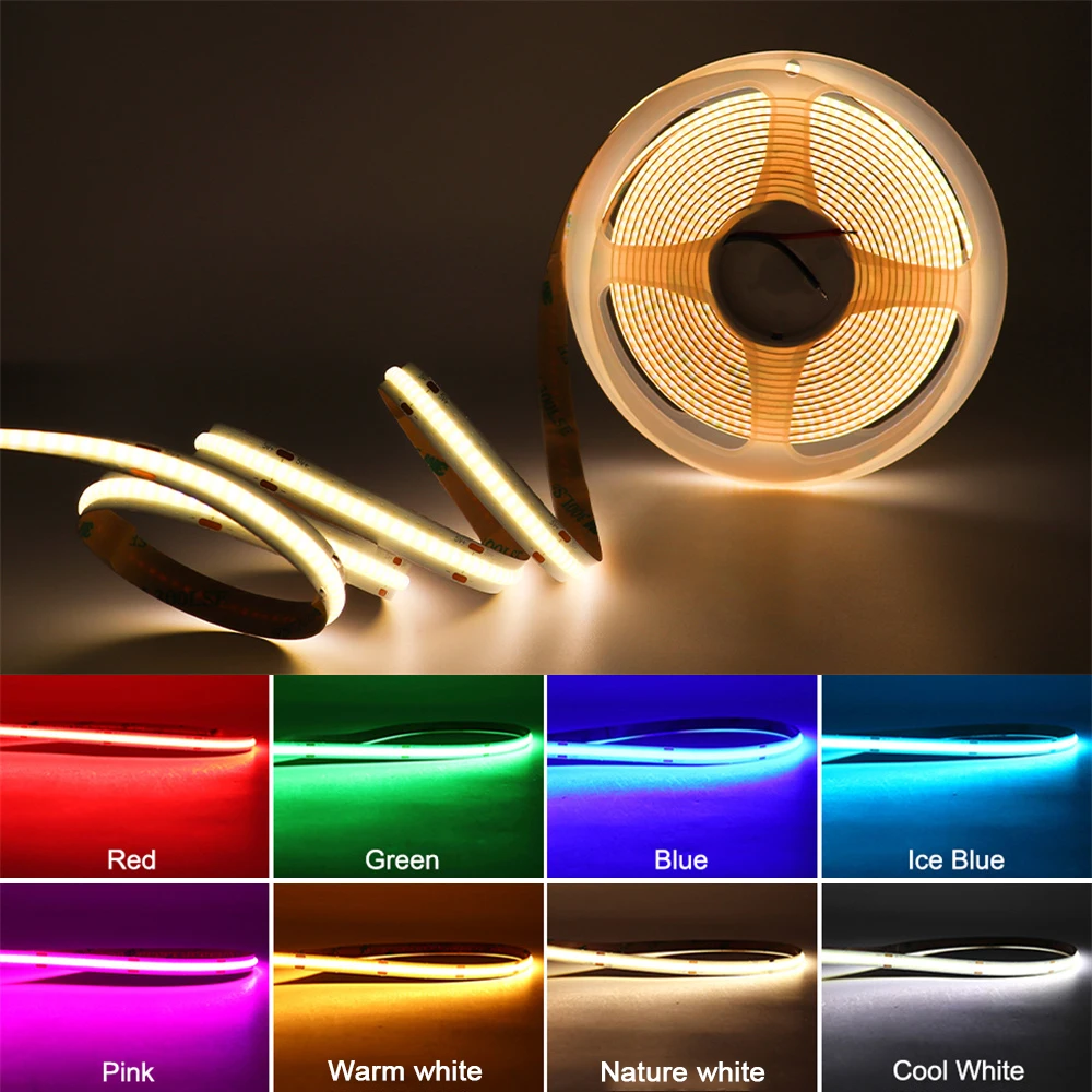 320leds/M Flexible COB LED Tape Lights, USB 8mm Dotless LED Strip for Indoor Home Cabinet,Bedroom,Kitchen(Warm White/White)