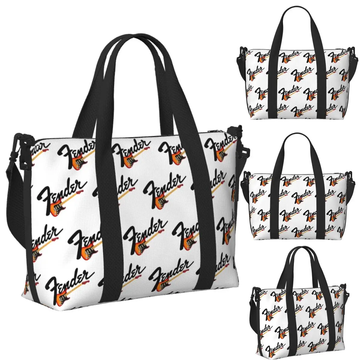 

Классическая пляжная дорожная сумка F-Fender Strat на заказ, большая вместительная сумка-тоут для спортзала, спортивная женская дорожная сумка для покупок