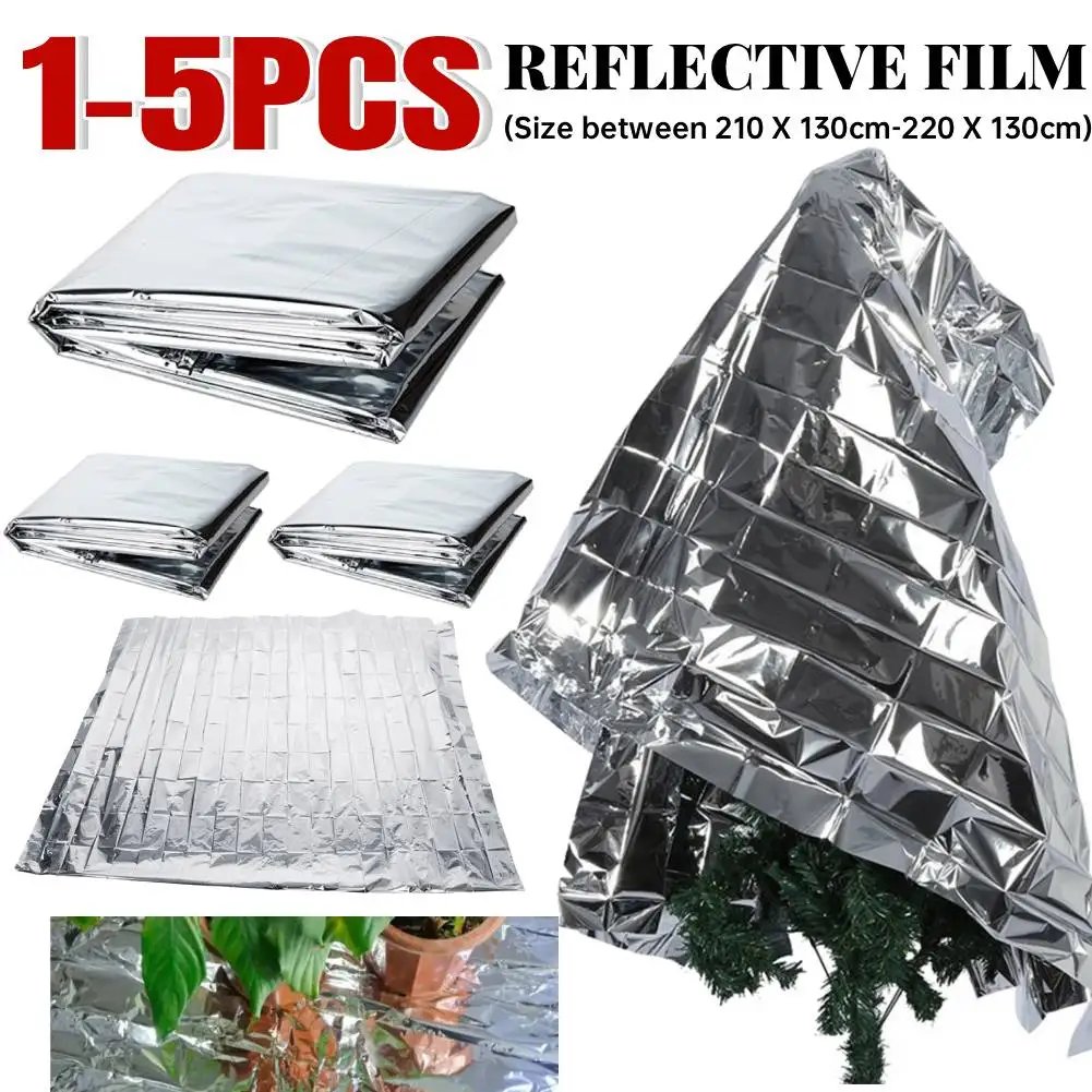 1-5 Pcs 210x130cm PETP Reflective Film for Plant Grow Tent Garden Greenhouse Covering Foil Sheets Agriculture Planting Accessory
