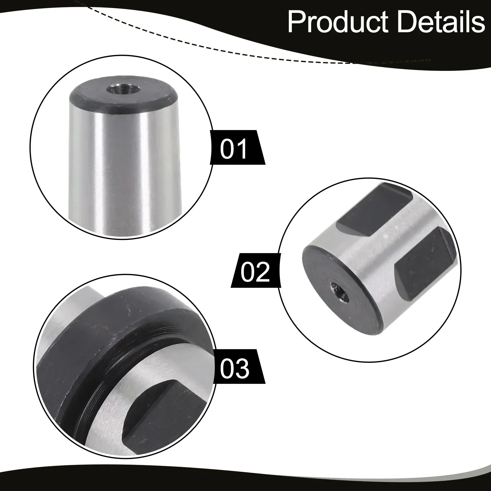 Magnetic Drill Shank Adapter 19mm 3/4inch Shank For Weldon/Universal Shank To B16-Taper-Thread Magnetic Drill Chuck Connection