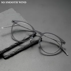 Denmark Brand Screwless Acetate Glasses Frame 6537 Ultralight Men Women Retro Round Eyeglasses Frames Spectacles Eyewear Gafas