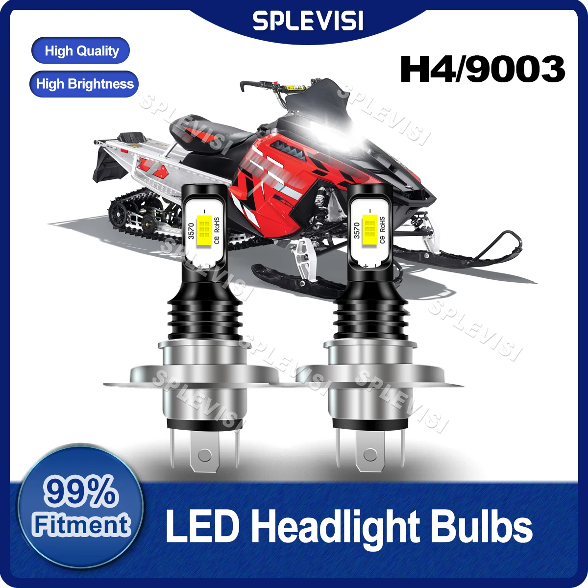 2PCS Snowmobile Bulbs H4/9003 Fitment LED Headlight Fit For Polaris SKS 400 440 500 650 700 800 Polaris Sport Polaris SwitchBack