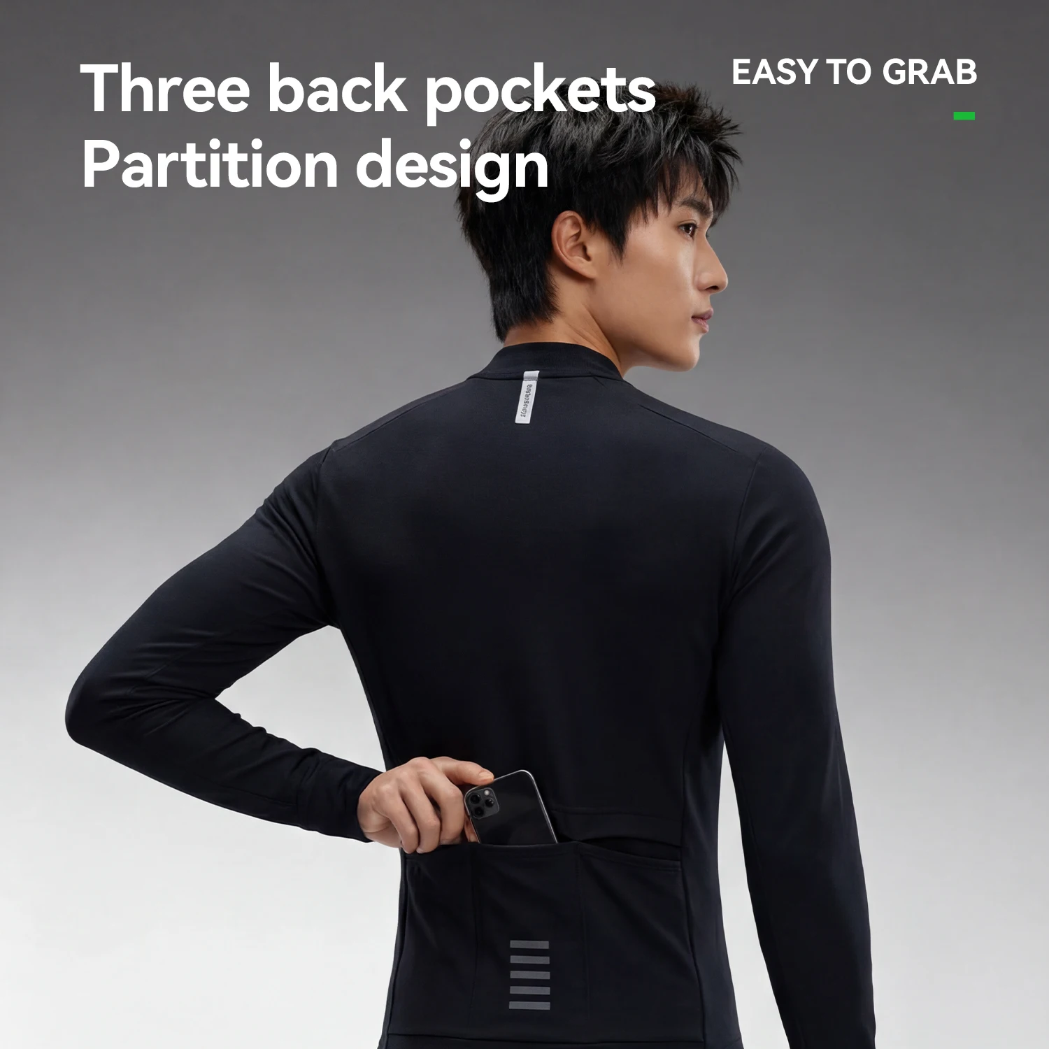 ROCKBROS Men Cycling Long Sleeve Jersey Thermal Wind Resistant Warm Fleece Bike Top Elastic Breathable Autumn Winter Bike Coat