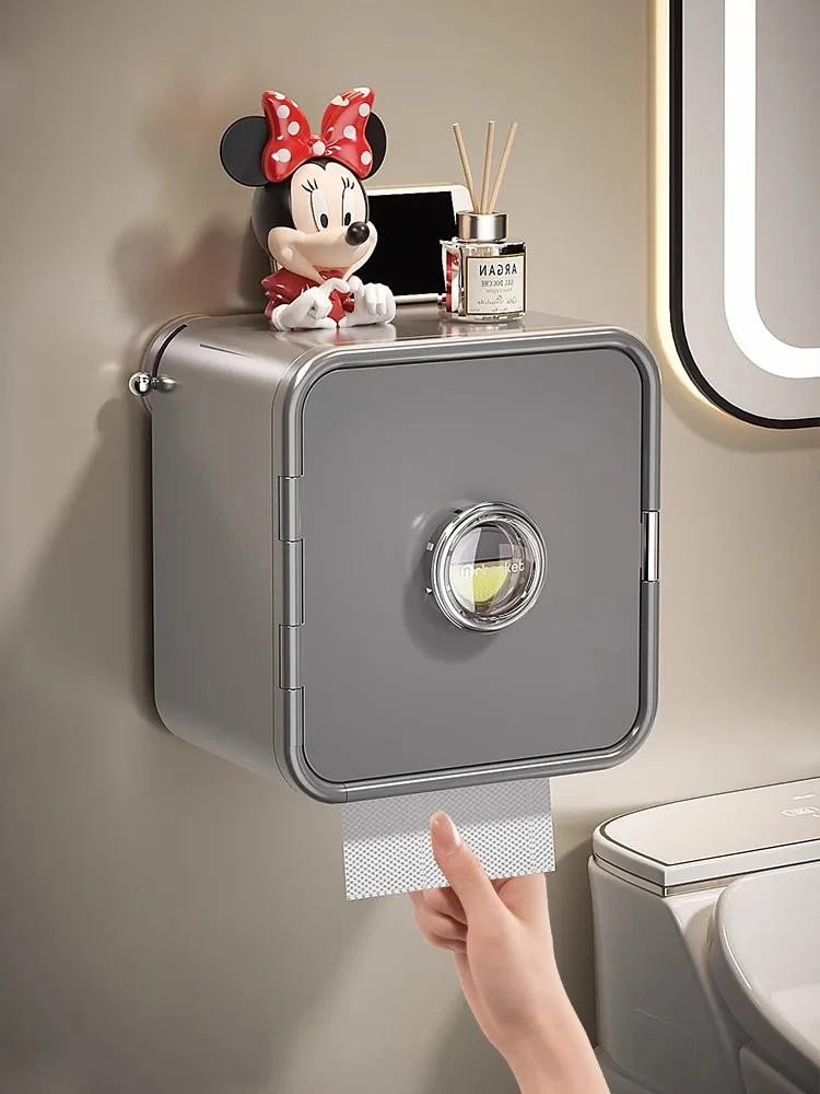 

Suction Cup Bathroom Tissue Box No Punching Wall Mounted Suction Paper Roll Paper Double Layer Tissue Holder Bathroom accessorie