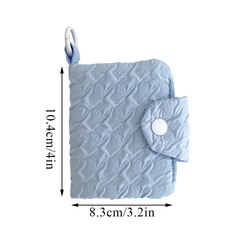 Women Samll Wallet Wrinkled Card Bag Kids Coin Purse Snap Fastener Portable Card Holder Simplicity Lipstcik Storage Bag