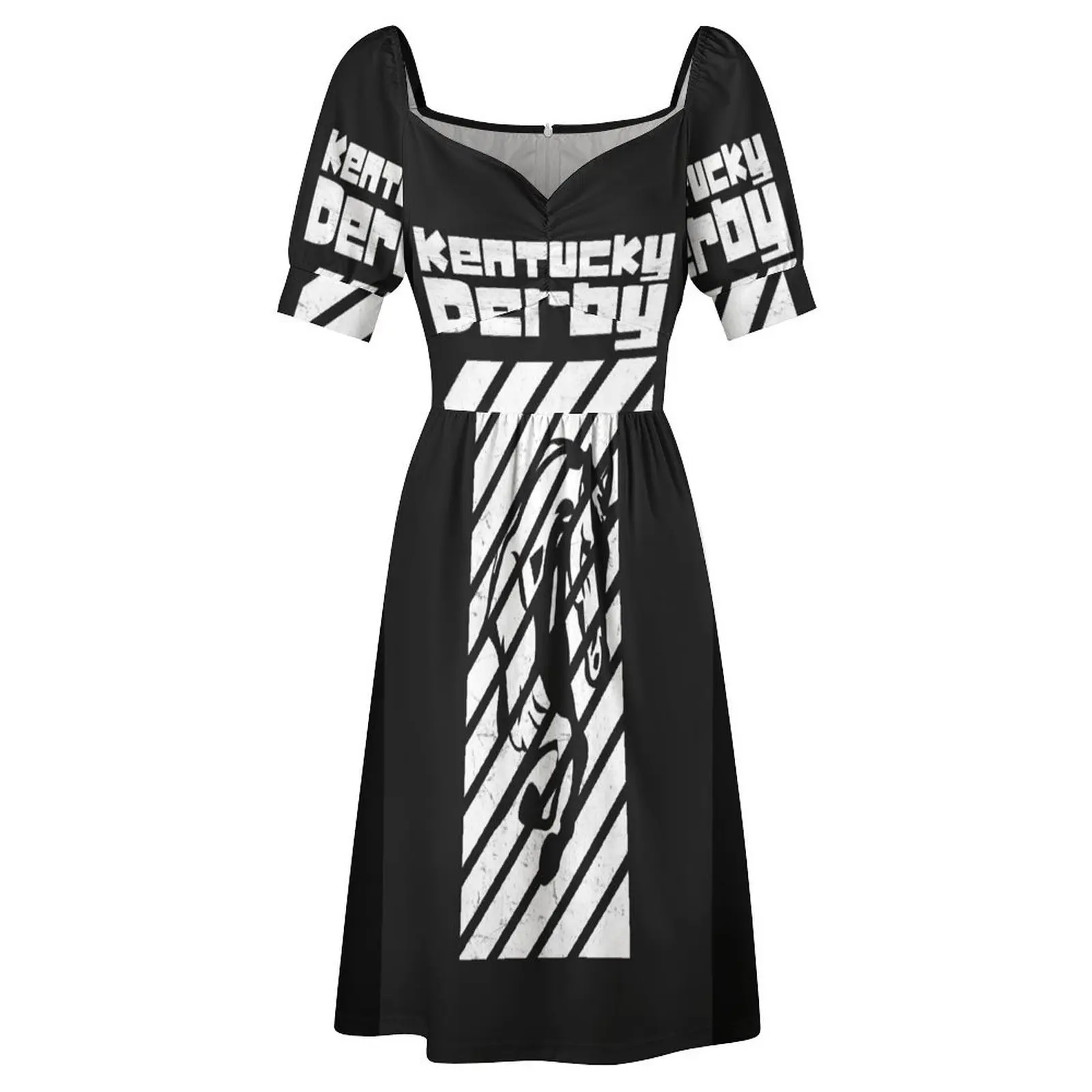 Kentucky Derby Schwarzes T-Shirt mit kurzen Ärmeln, Kleid für Damen, elegante Luxus-Sommerkleider für Damen, 2025, Damenrock