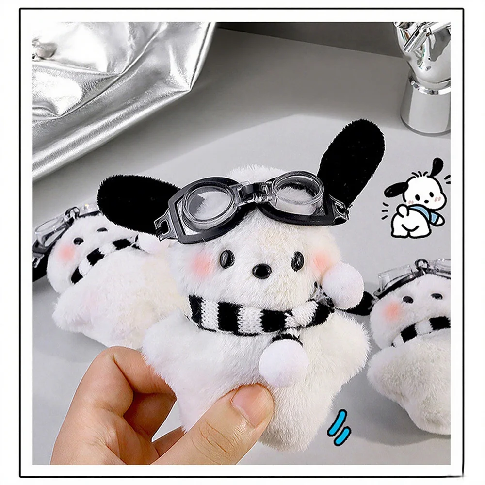 جديد Pochacco مفتاح سلسلة سانريو لطيف دمية فتاة Diy حقيبة قلادة Kawaii غرفة الديكور وسادة زوجين هدية لطيف هدية الكريسماس
