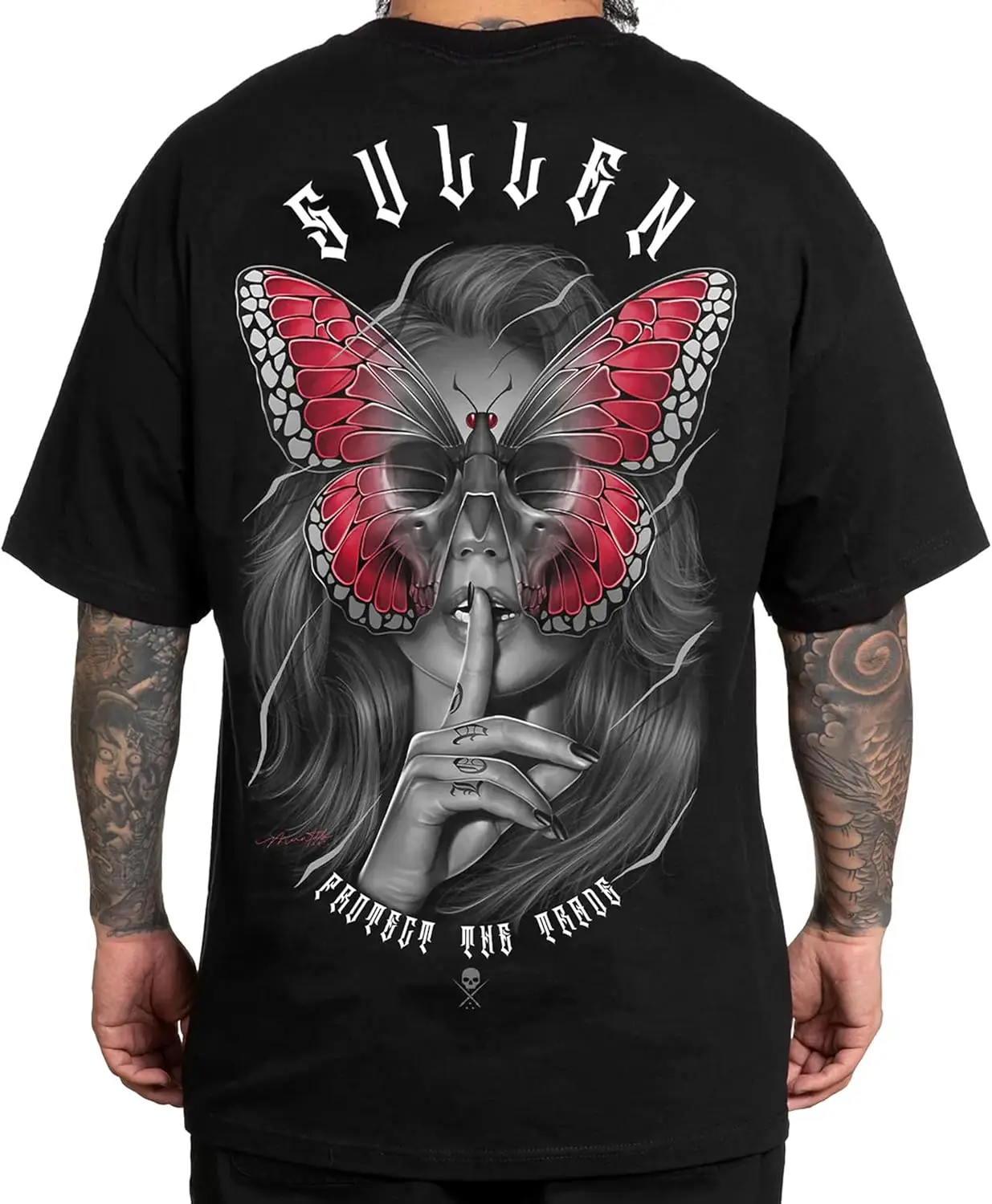 Sullen Silence Men's Tee Tattoo Lifestyle Graphic Standard Fit Short Sleeve T-Shirt for Men, Black