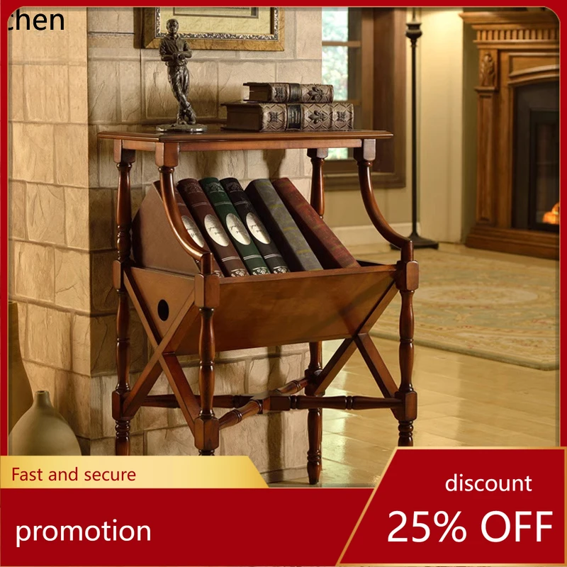CZ Solid Wood Book and Newspaper Rack Simple Magazine Rack Home Storage Floor-standing Magazine Rack