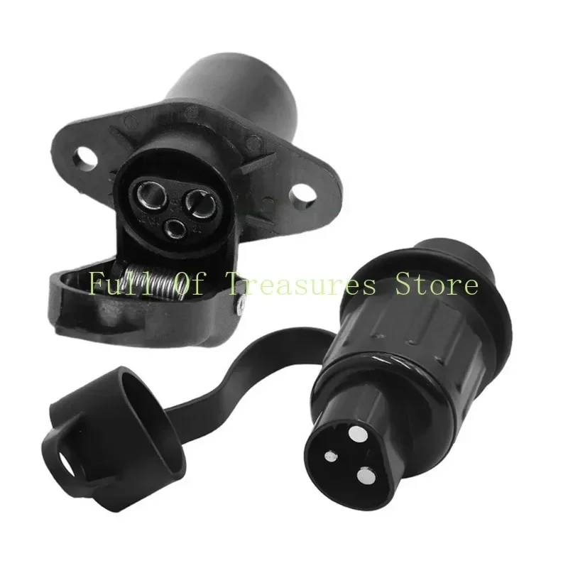 Trailer Plug Socket Adapter Motorhome Power Cord   Tractor  3 Pin Copper-zinc Alloy Connector