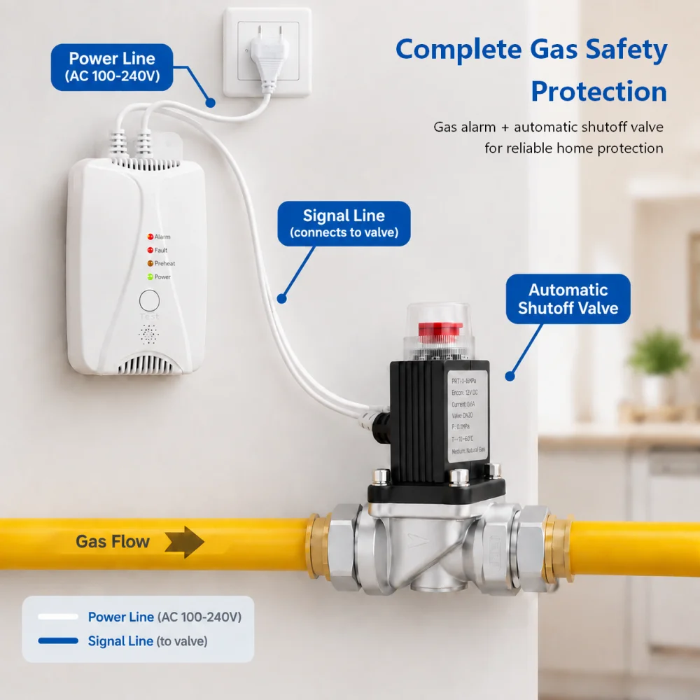 CCEsafety DN15-K/F Gas Valve LPG Tank Natural Gas Emergency Shut-off Solenoid Valve DC9-12V Gas Valve For Propane Gas Bottle