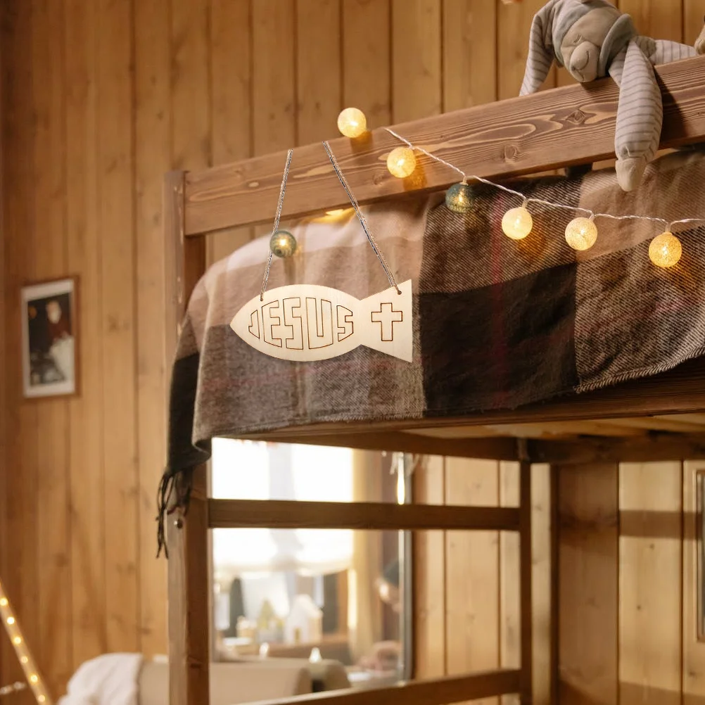 

1Set Fish Shaped Wooden Pieces Smooth DIY Wood Slices for Home Wall Hanging Decor Craft Graffiti Chips Kids Hand-Painted Wooden