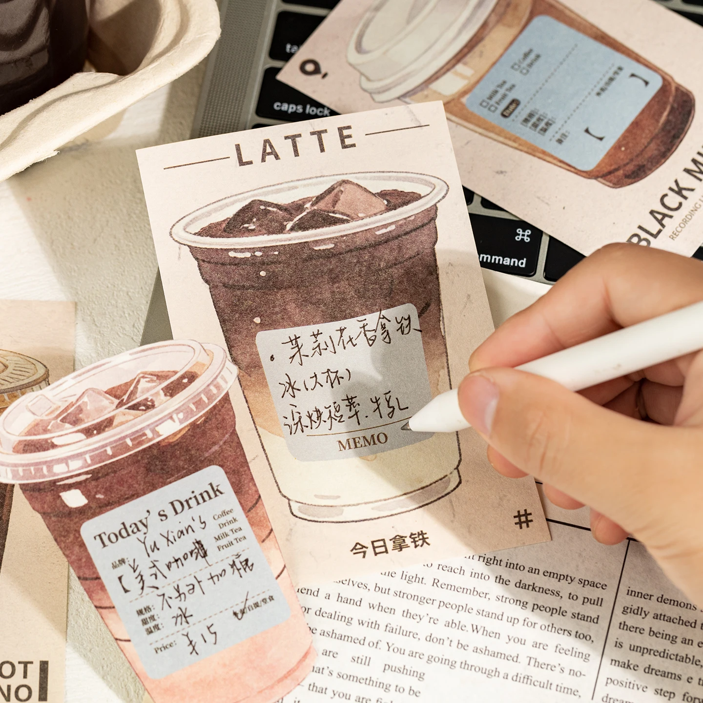 50sheet Half Moment Life Series Life Record Materials Book Coffee Shop Theme Handbook Material Writing Collage Decorative Papers - view 6
