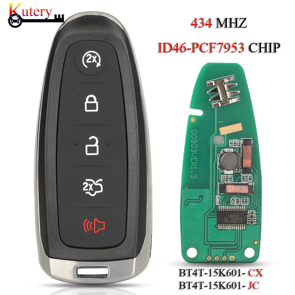 jingyuqin Remote Smart Car Key Control For Ford Edge Escape Explore Flex Taurus 2011-2015 Keyless Go 434MHZ ID46 PCF7953 Chip