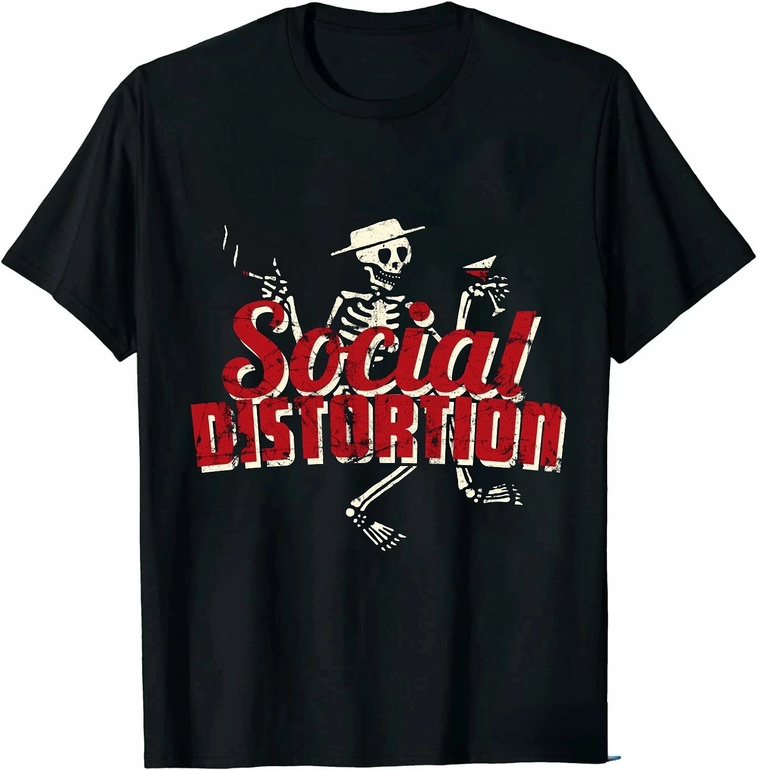 Men Clothing Social Distortion Winged Wheel TShirt Ball and Chain Mens Tshirt Street Hip Hop Style Tees Loose Tops Streetwear