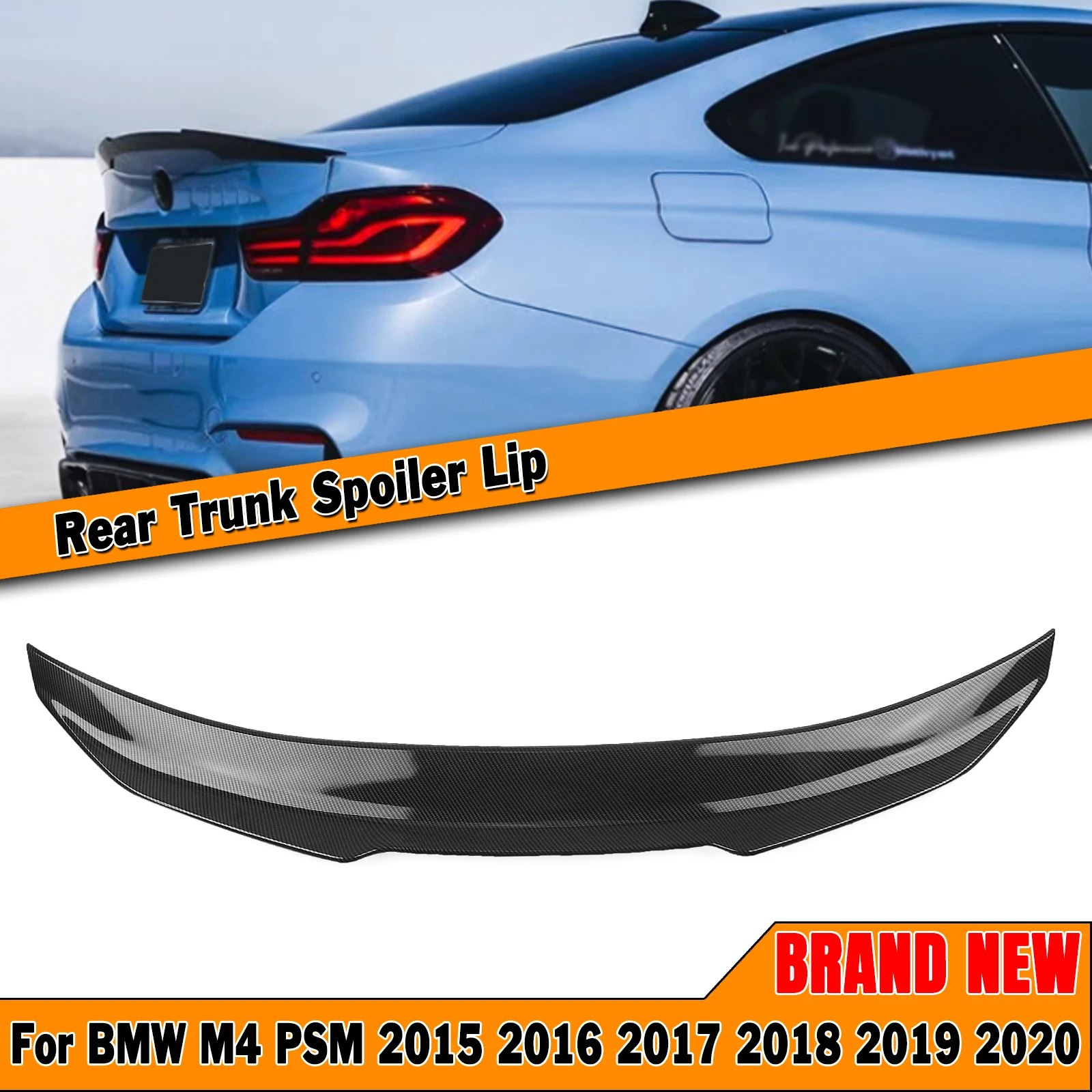 

Car High-Kick Rear Trunk Spoiler Lip Wing Splitter For BMW F82 M4 PSM Coupe 2 Door Coupe 2015-2020