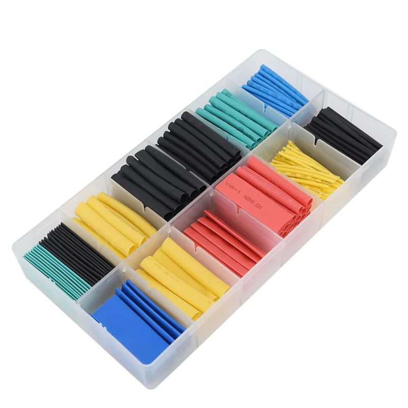 280Pcs Kit Tubo Termorretráctil Termorresistente para Aislamiento de Conexiones Eléctricas en Cables