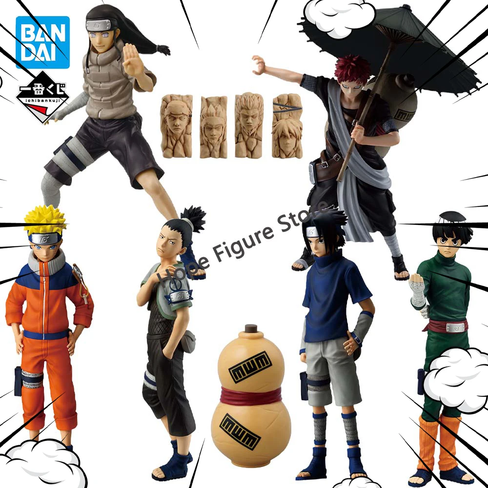 

In Stock Original BANDAI Ichiban Kuji Chunin Exam Uchiha Sasuke Hyuga Neji Rock Lee Gaara Figure Anime Naruto Model Genuine Toy