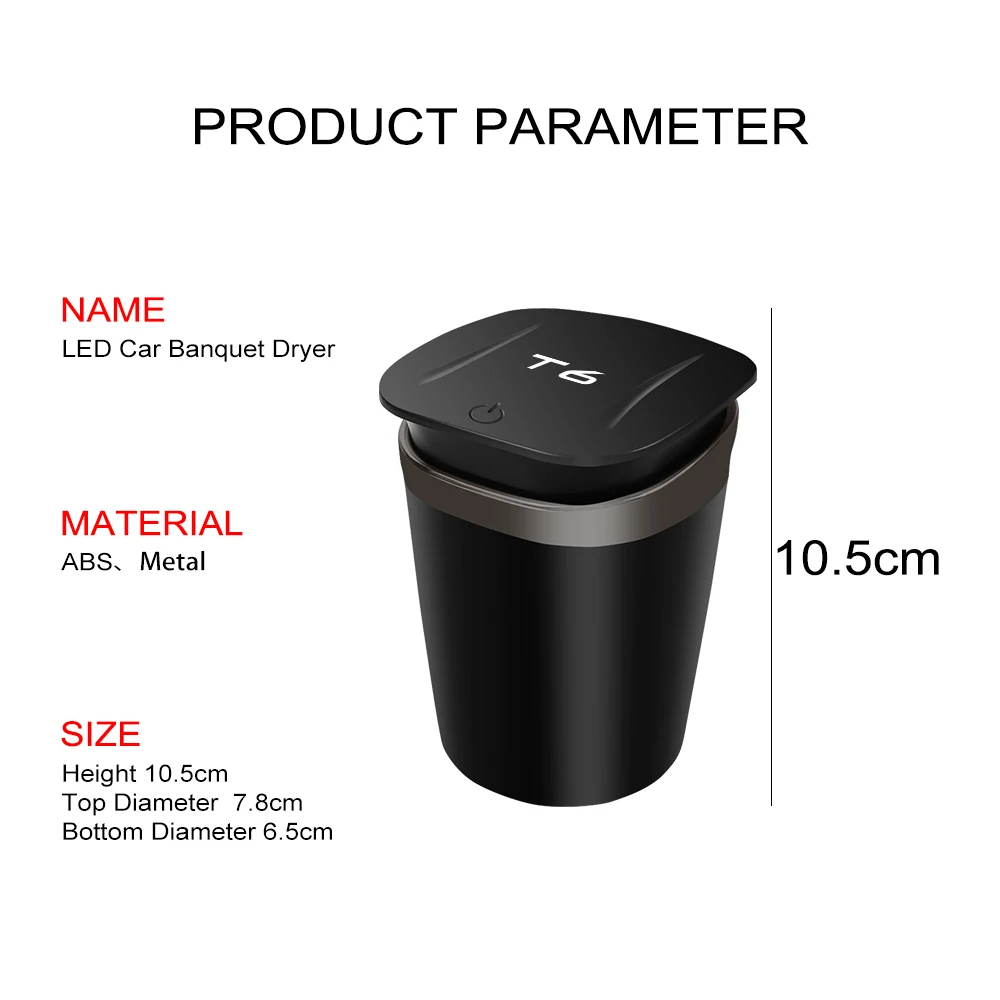 Car Ashtray Cigarette Butt Box Auto Accessories For Volvo XC90 XC60 C30 T6 S60 C70 XC40 V40 XC70 V70 V60 V50 S80 S40 AWD V90 S90
