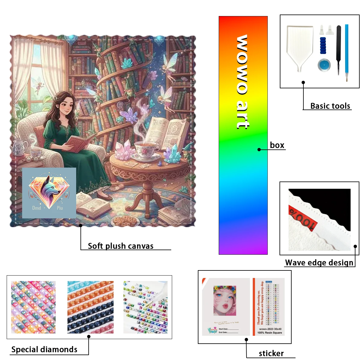 

【Piu Diamond Art】Бibraryca Fantástica Crystal AB Rhinestone FD Rhinestone Perfect Resin Diamond