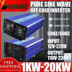 Pure Sine Wave Inverter DC 12V to AC 220V 230V 1500W/2200W/2600W Voltage Transfer Converter Universal EU Socket Auto Accessories