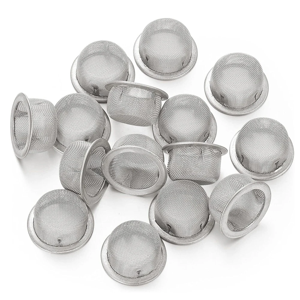 

10/20/50PCS Metal Pipe Filter Hat 16mm Stainless Steel Mesh Screen Crystal Tube Strainers Smoking Accessories