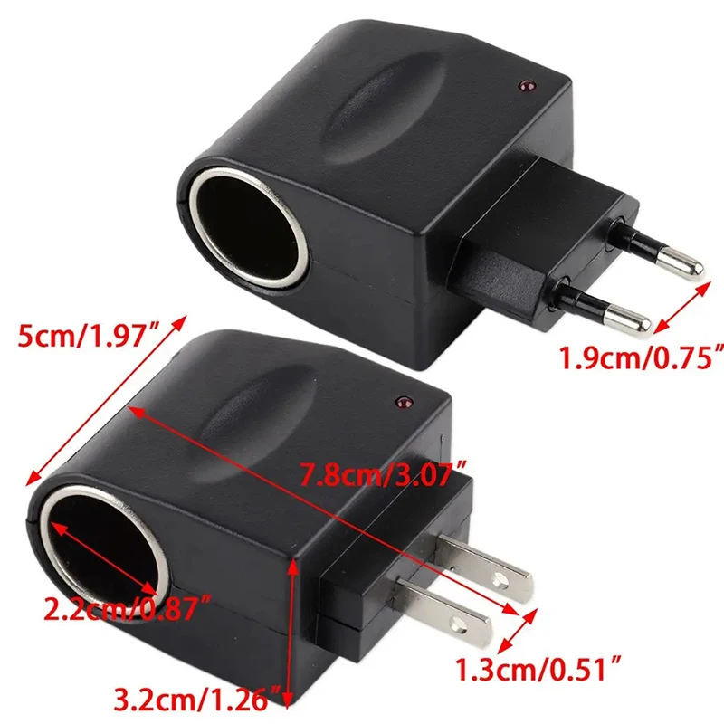 For Car Electronic Devices Use At Home AC Adapter With Car Socket  Auto Charger EU Plug 220V AC To 12V DC Use Car Accessories