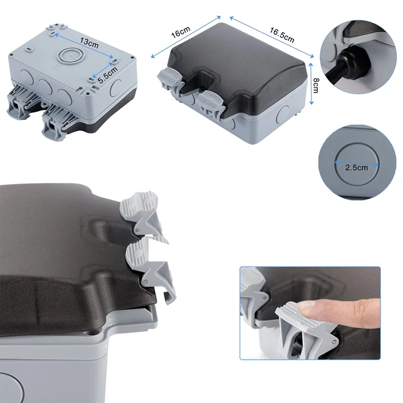 Outdoor Socket Waterproof-Outdoor Socket Garden Socket 16A Double Socket Surface-Mounted Socket Outdoor Socket EU Plug