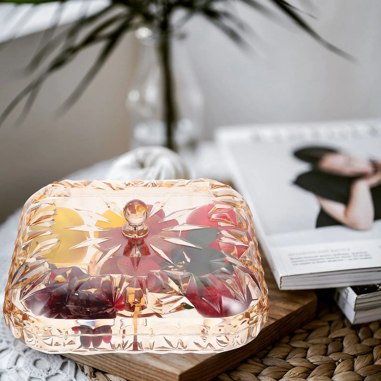

Plastic Dried Fruit Box with Cover Household European Style Snack Storage Container Lightweight Compact Candy Case Party Serving