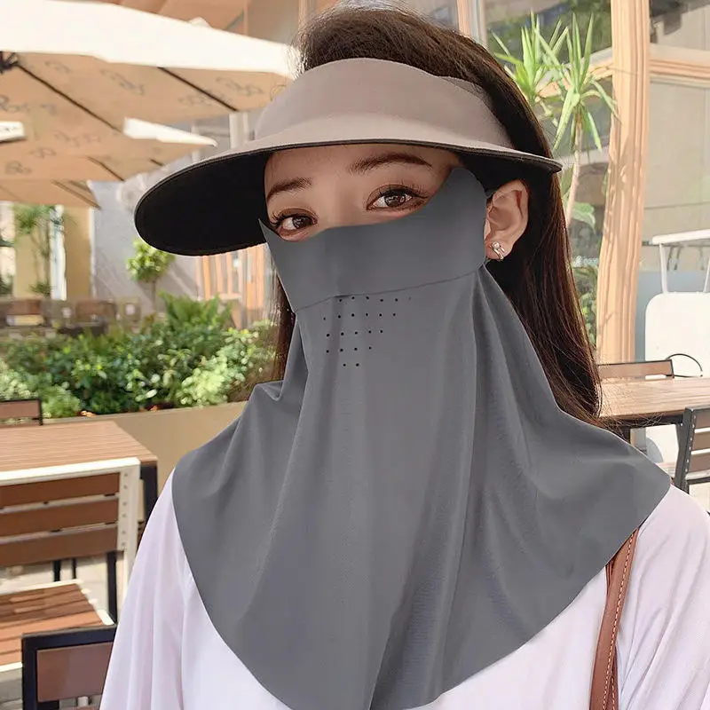 

Sunscreen Mask Traceless For Women Imitation Ice Silk Anti-ultraviolet Summer Breathable Thin Cover Face ﻿