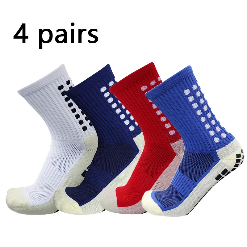 

4pairs /set Football Socks Multiple Colour Suction Cup Grip Anti Slip Soccer Socks Sports Men Women Outdoor Rugby Socks