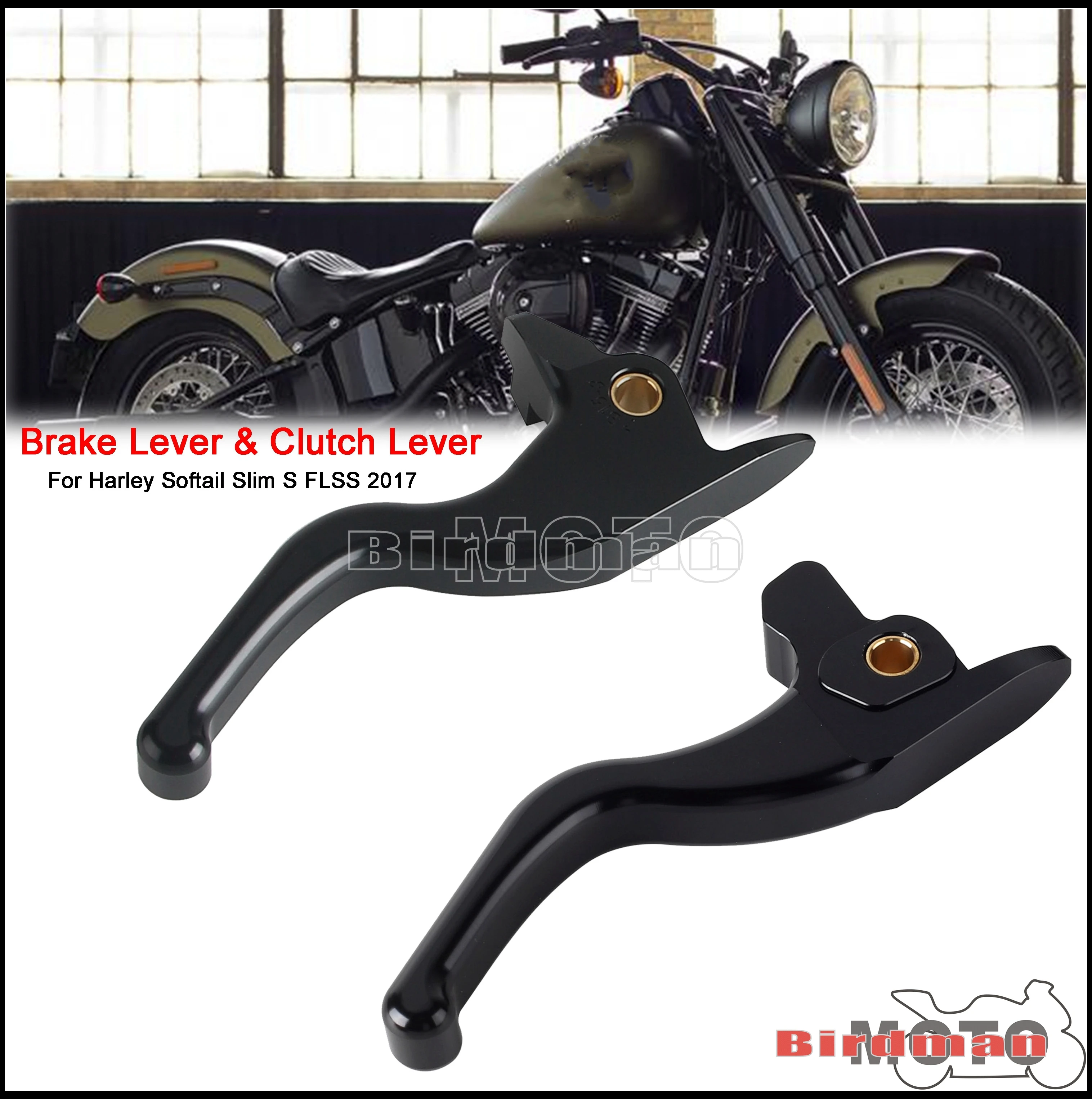 

Аксессуары для мотоциклов: Рычаг управления с 3-пальцевой ручкой для тормоза и сцепления, подходит для Harley Softail Slim S FLSS 2017, ручки и рычаги для мотоциклов.