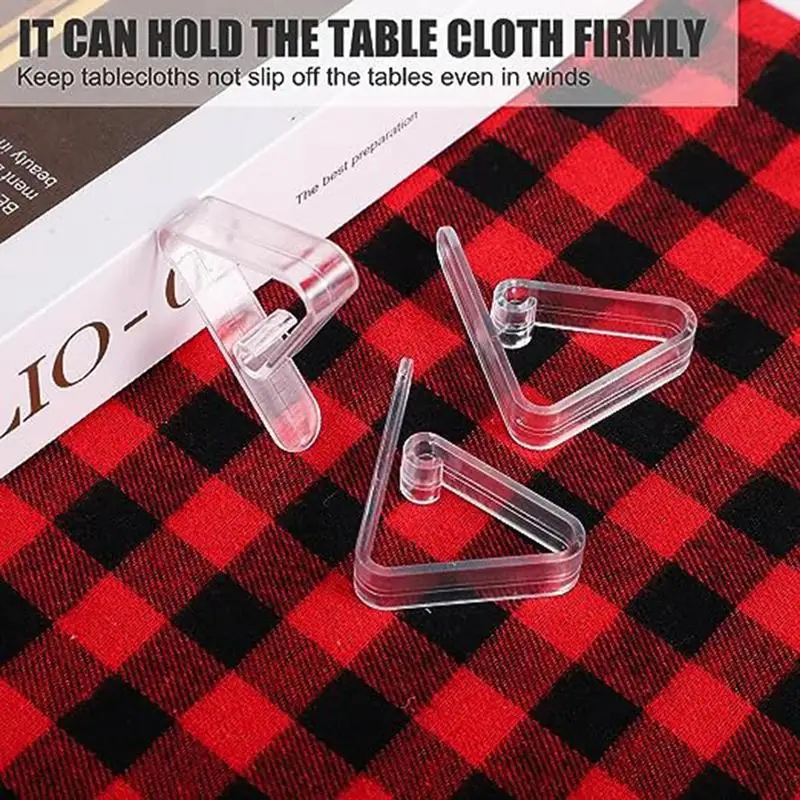 Tablecloth Clips 16Pcs Transparent Quilt Bed Sheet Clamp Strong Picnic Table Cover Grippers For Outdoor Indoor Events Party