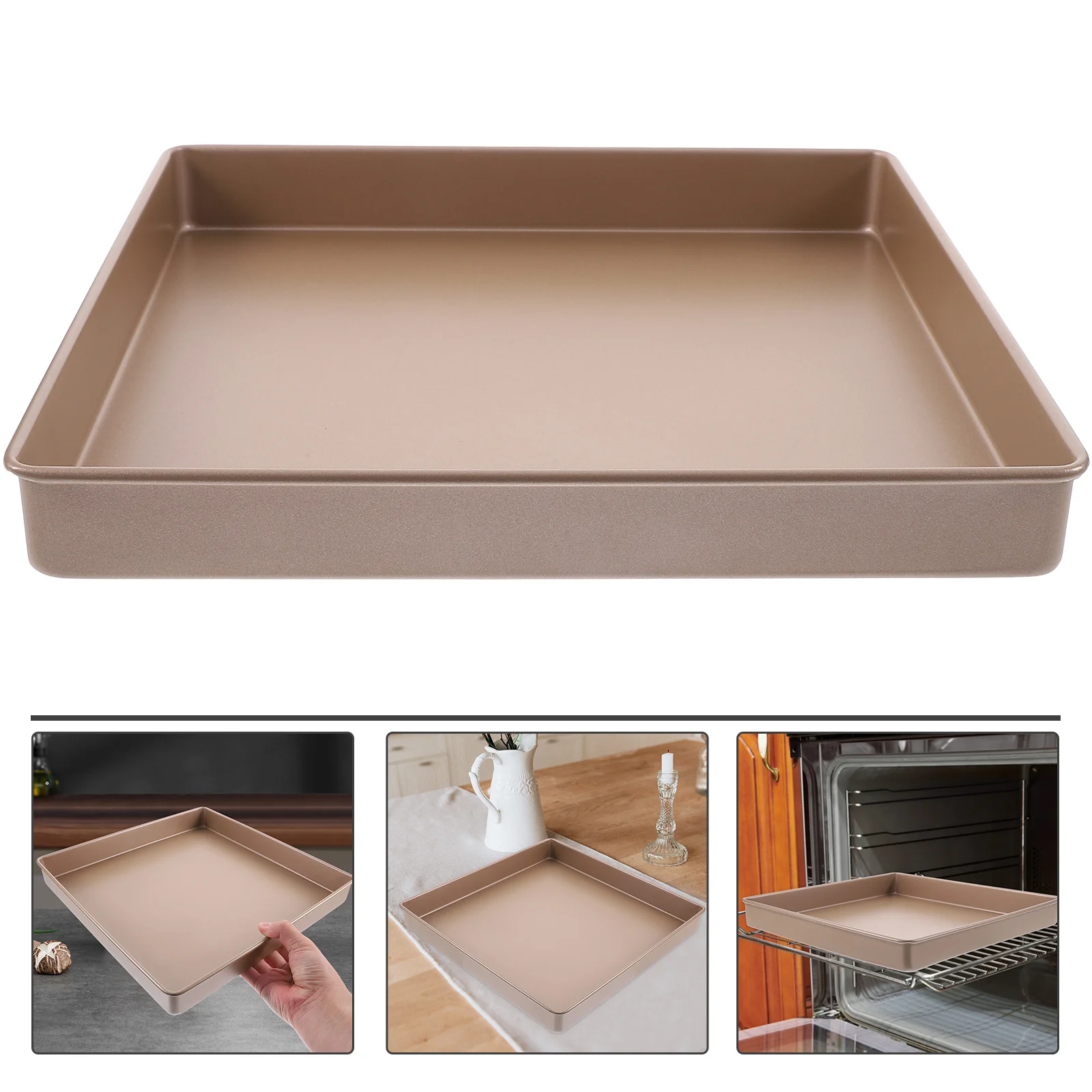 

11 inch Non stick Baking Pan Thickened Carbon Steel Cake Tray Oven Molds Reusable Pans Cookie Baking Pan Sheet