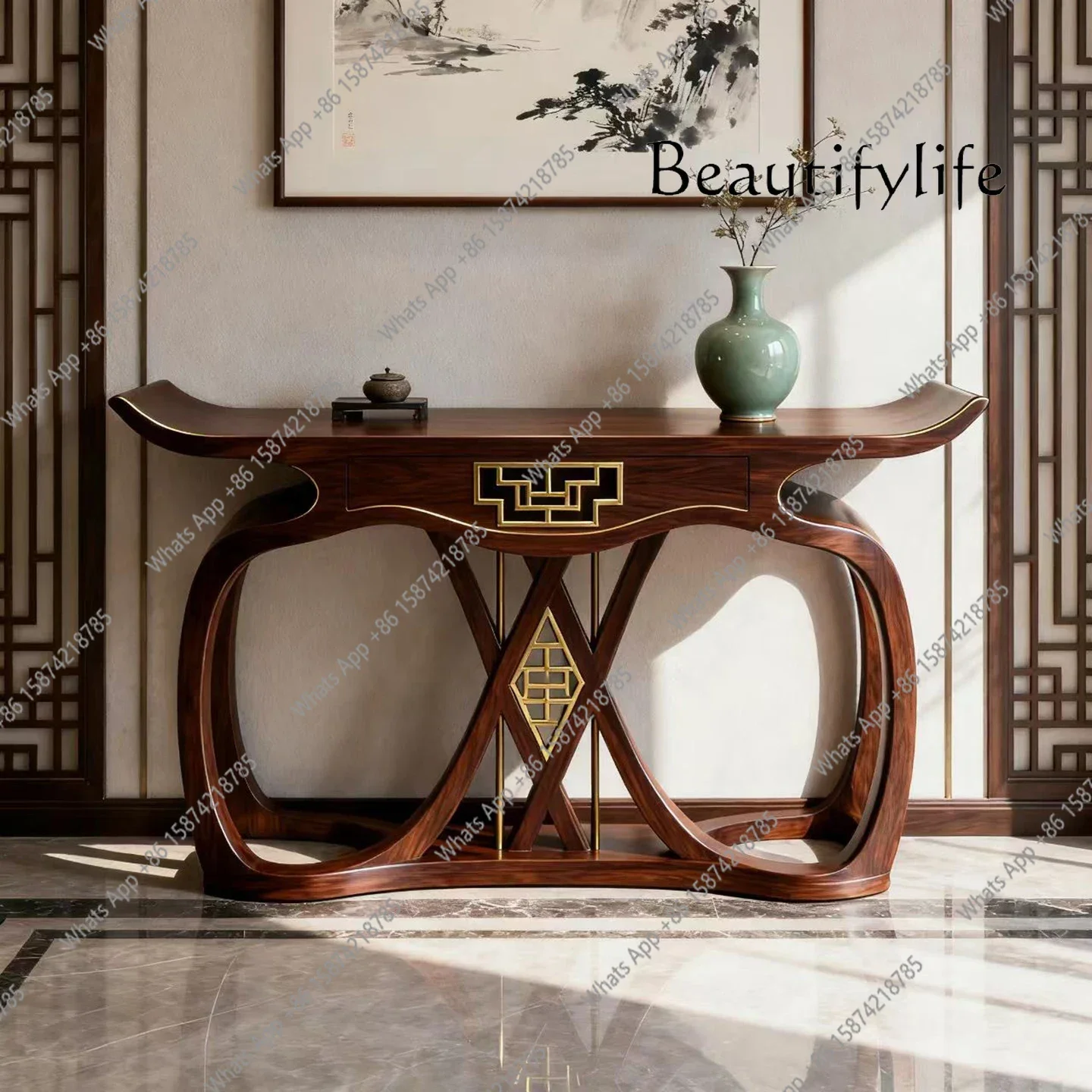 

Z J XS Новый шкаф на крыльце из массива дерева в китайском стиле, гостиная у стены, шкафчик, шкаф для прихожей, современный и простой