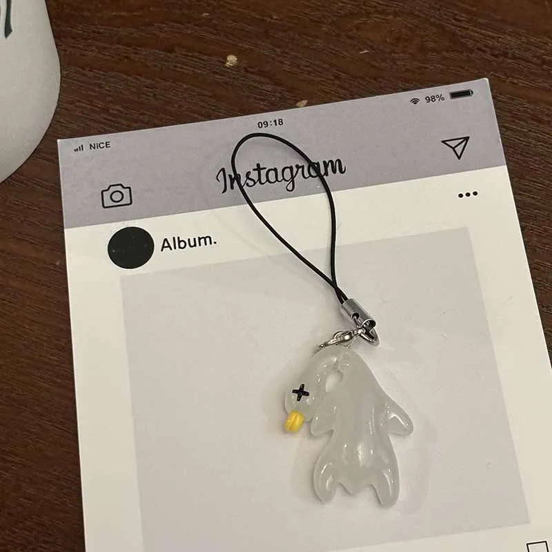 Mobile Phone Rope Keyring Ice Transparent Color Changing Roasted Duck Keychain Student Backpack Pendant Car Hanging Accessories