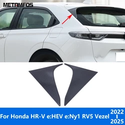 For Honda HR-V e:HEV e:Ny1 RV5 Vezel 2022-2024 2025 Carbon Fiber Rear Window Side Spoiler Wing Cover Trim Sticker Car Styling