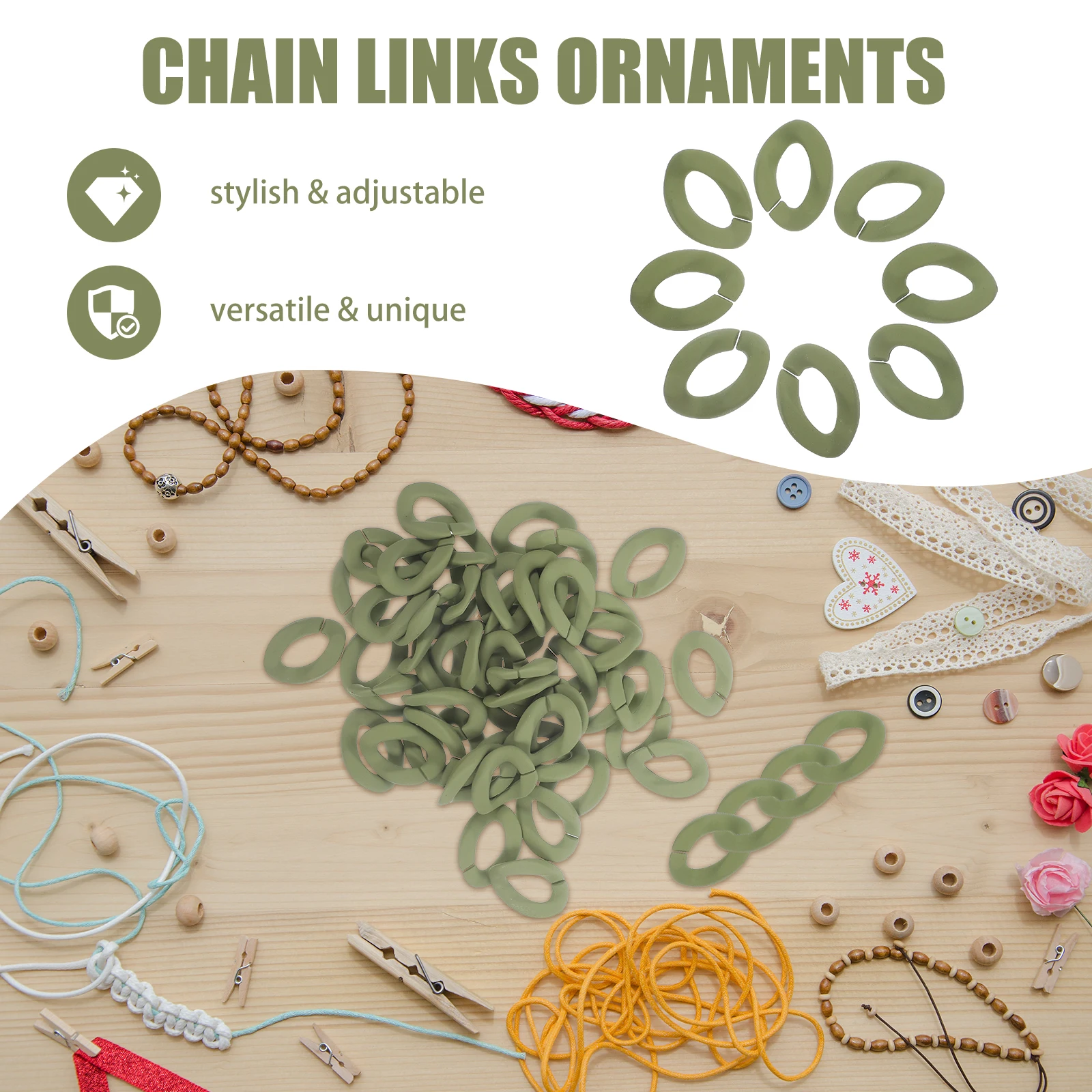 

50pcs Colored Plastic Chains Self Buckle Links Adjustable Length Necklace Decorations Bracelet naments H made Supplies Craft