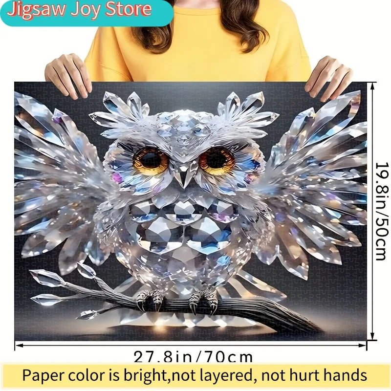 Disney  Crystal Owl Wings 3D Puzzle | Artistic Light and Shadow Design with Expressive Eyes, Frameless Adult Educational Game,