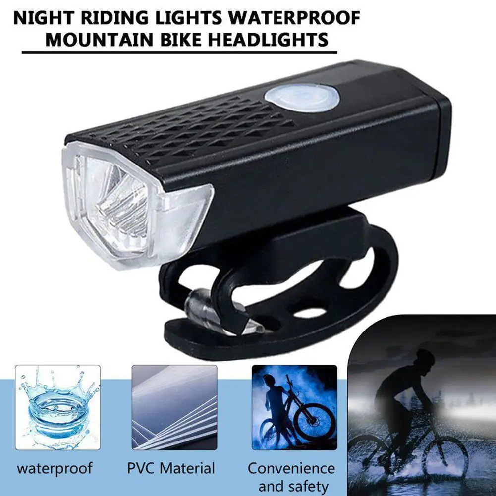 Luz delantera de bicicleta recargable por USB, pantalla de energía, luz Led, Faro de bicicleta impermeable, linterna, accesorios de ciclismo