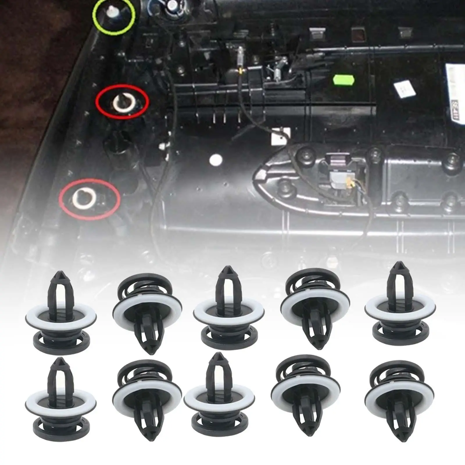 10 szt. Mocowanie panelu tapicerki drzwi wewnętrznych 8E0-868-243 czarny nylon do Audi A4 B6 B7, łatwa instalacja, akcesorium zamienne