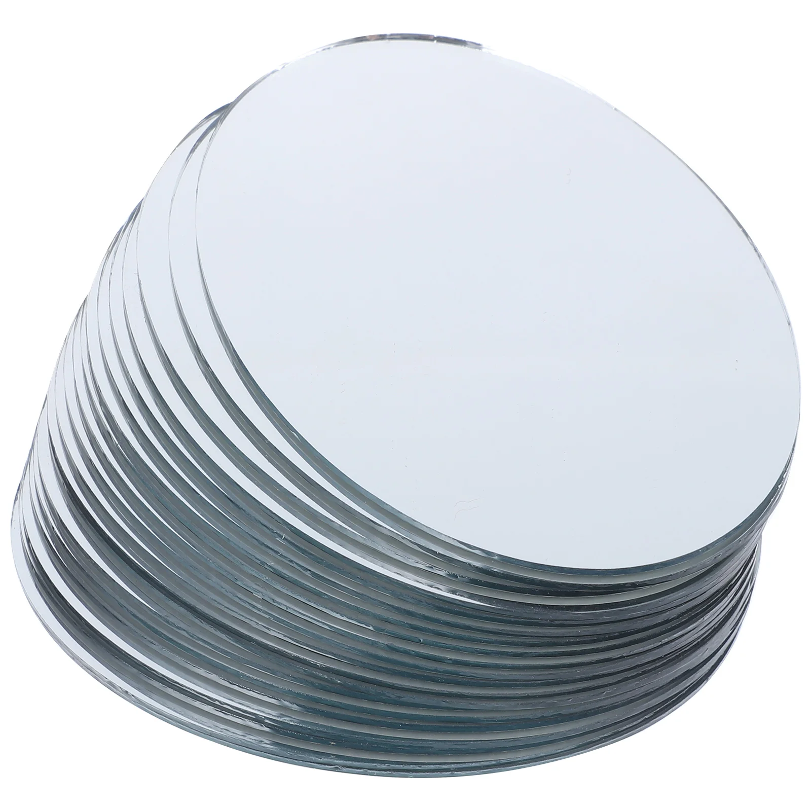 20Pcs Oval Mirror Lens DIY Mini Makeup Use Portable Small Oval Shape Clear Lens for Makeup Craft Mirror