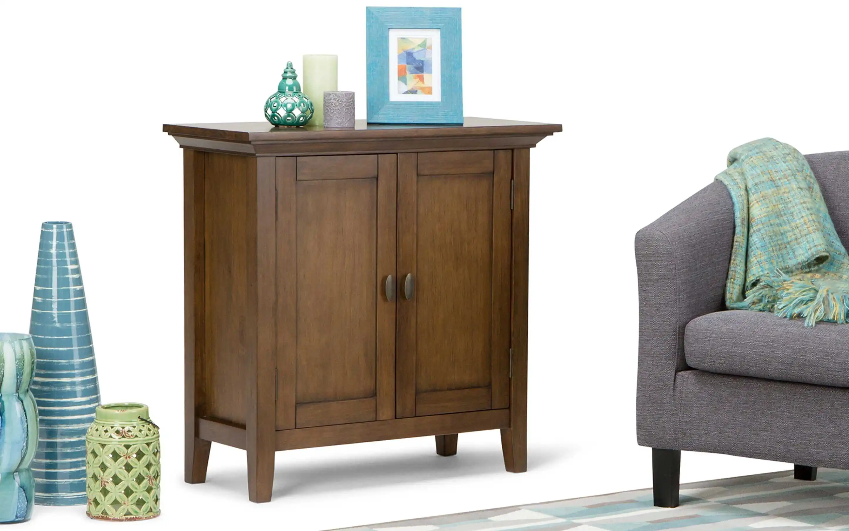 Z DU'S Modern Solid Wood Cabinet, Double Doors, Practical And Convenient, Classic Solid Wood Cabinet Design, Low-key LuxuryZ