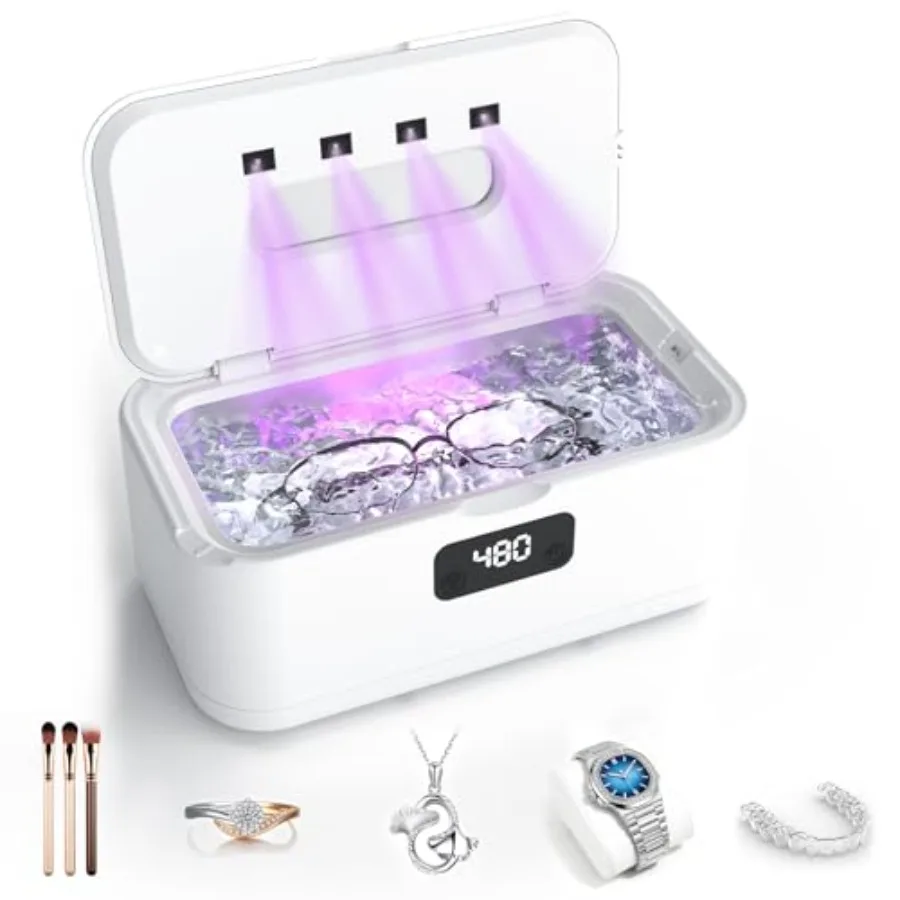 TEBAL Ultrasonic Jewelry Cleaner50Khz Professional Jewelry Cleaner Ultrasonic Machine for Jewelry Eyeglasses Rings Watch Strap