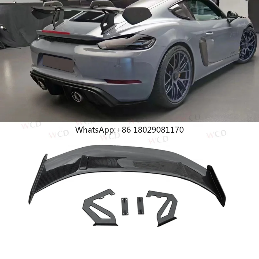 

Стильное крыло заднего багажника GT- 4RS из углеродного волокна для Porsche Cayman 718 981 987 Boxster, задний спойлер, крылья заднего багажника