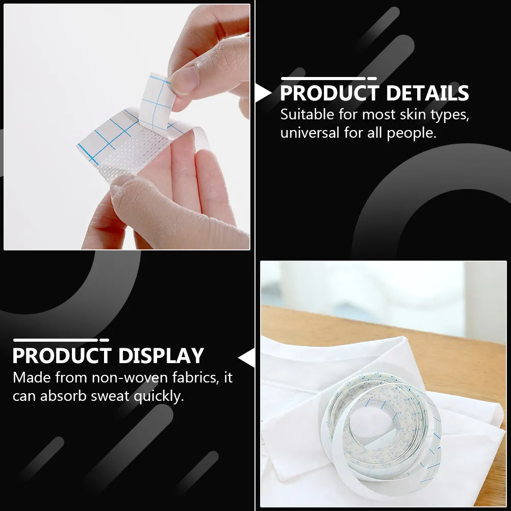 1 Roll Invisible Collar Sweat Absorption Sticker Stick and Peel Sweat Pads Disposable for Shirts Blouses T-Shirts Hats Caps