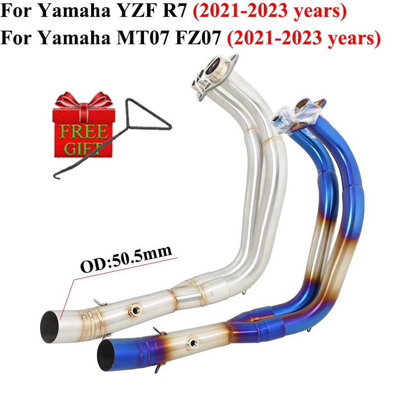 

Slip On For Yamaha YZF R7 MT07 FZ07 MT-07 2021 - 2023 Motorcycle Exhaust Escape Systems Front Link Pipe Connecting 51mm Muffler