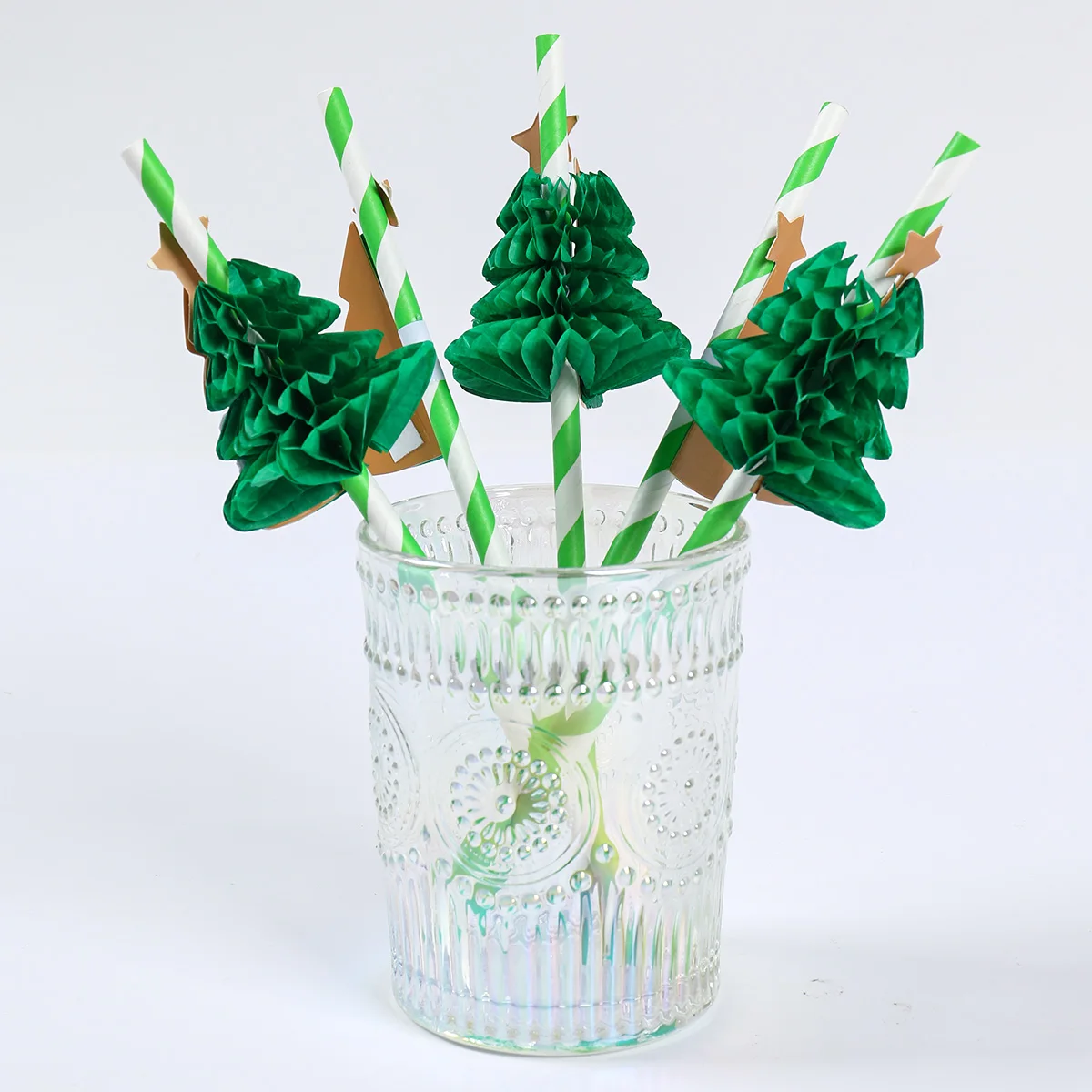 Christmas Tree Paper Straw Merry Christmas Party Decoration for Home 2023 Navidad Natal Noel Xmas Gifts Happy New Year 2024