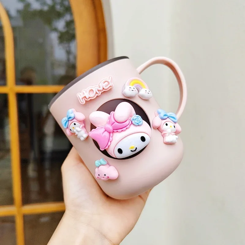 Sanrio cartoon toothbrush cup HelloKitty Children's mouthwash cup Cute My melody HelloKitty DIY decorative washing cup